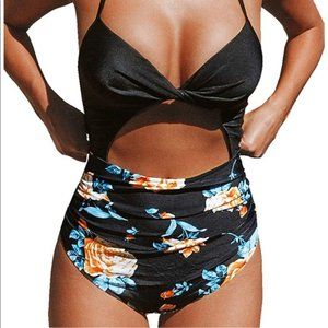 Cupshe 1 piece high waist cut out swimsuit